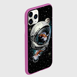 Чехол iPhone 11 Pro матовый Подводный космос, цвет: 3D-фиолетовый — фото 2