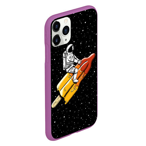 Чехол iPhone 11 Pro матовый Сладкая ракета / 3D-Фиолетовый – фото 2