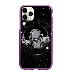 Чехол iPhone 11 Pro матовый Черная дыра, цвет: 3D-фиолетовый
