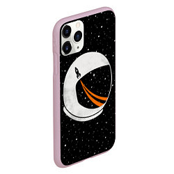 Чехол iPhone 11 Pro матовый Шлем астронавта, цвет: 3D-розовый — фото 2