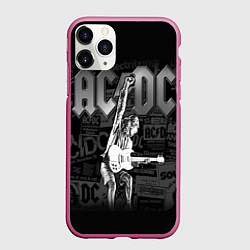Чехол iPhone 11 Pro матовый AC/DC: Rock You, цвет: 3D-малиновый