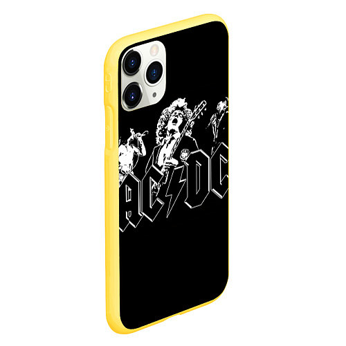 Чехол iPhone 11 Pro матовый AC/DC: Mono / 3D-Желтый – фото 2