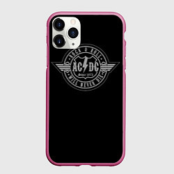 Чехол iPhone 11 Pro матовый AC/DC: Will never die, цвет: 3D-малиновый