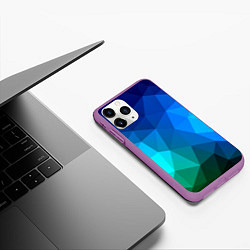 Чехол iPhone 11 Pro матовый Fight Polygon, цвет: 3D-фиолетовый — фото 2
