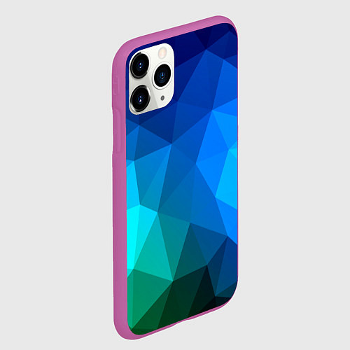 Чехол iPhone 11 Pro матовый Fight Polygon / 3D-Фиолетовый – фото 2