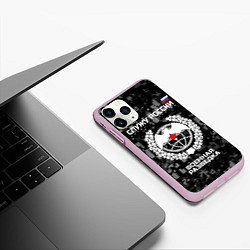 Чехол iPhone 11 Pro матовый Служу России: военная разведка, цвет: 3D-розовый — фото 2
