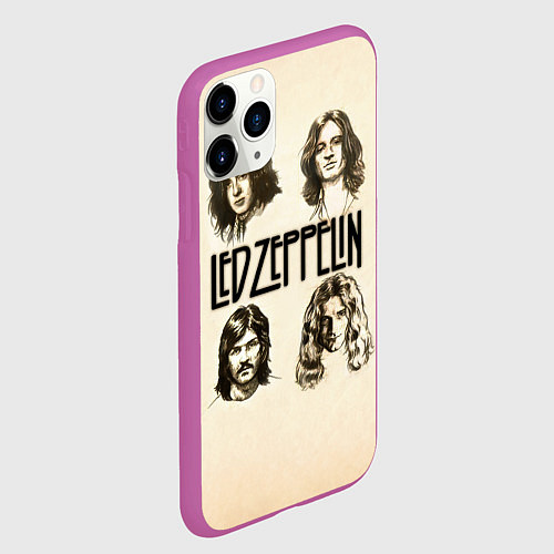 Чехол iPhone 11 Pro матовый Led Zeppelin Guys / 3D-Фиолетовый – фото 2