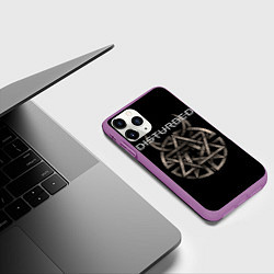 Чехол iPhone 11 Pro матовый Disturbed Logo, цвет: 3D-фиолетовый — фото 2