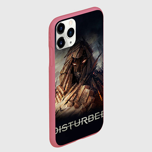Чехол iPhone 11 Pro матовый Disturbed: Skull Mountain / 3D-Малиновый – фото 2