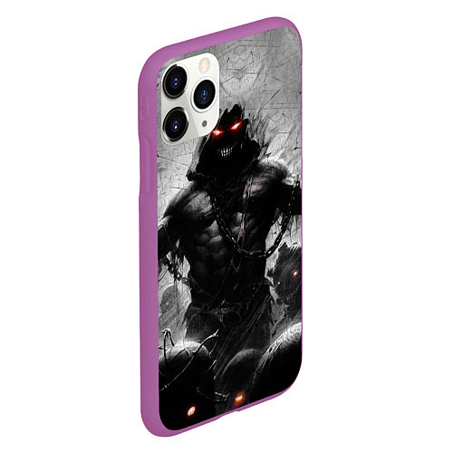 Чехол iPhone 11 Pro матовый Disturbed: Demon Rage / 3D-Фиолетовый – фото 2