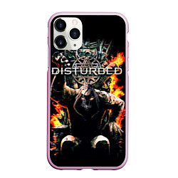 Чехол iPhone 11 Pro матовый Disturbed: Flame Throne, цвет: 3D-розовый