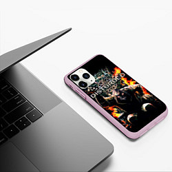 Чехол iPhone 11 Pro матовый Disturbed: Flame Throne, цвет: 3D-розовый — фото 2