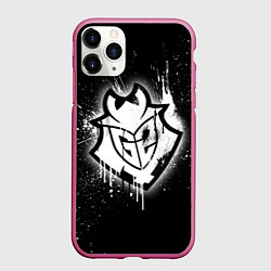 Чехол iPhone 11 Pro матовый Gamers 2: Black collection, цвет: 3D-малиновый