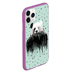 Чехол iPhone 11 Pro матовый Панда-художник, цвет: 3D-фиолетовый — фото 2