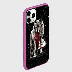 Чехол iPhone 11 Pro матовый Серый волк, цвет: 3D-фиолетовый — фото 2
