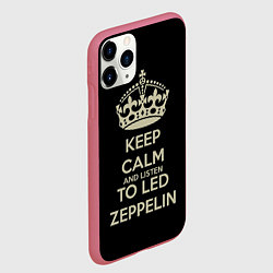 Чехол iPhone 11 Pro матовый Keep Calm & Led Zeppelin, цвет: 3D-малиновый — фото 2