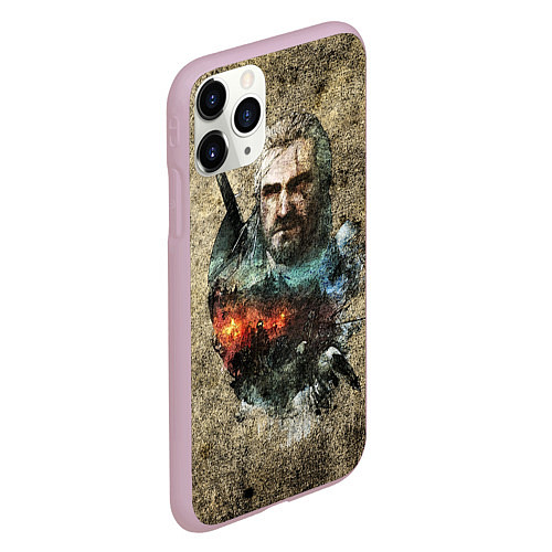 Чехол iPhone 11 Pro матовый Ведьмак Геральт / 3D-Розовый – фото 2