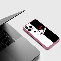 Чехол iPhone 11 Pro матовый Monokuma, цвет: 3D-малиновый — фото 2