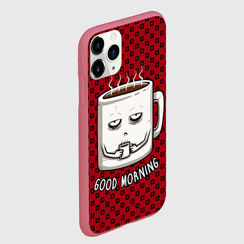 Чехол iPhone 11 Pro матовый Good Morning / 3D-Малиновый – фото 2