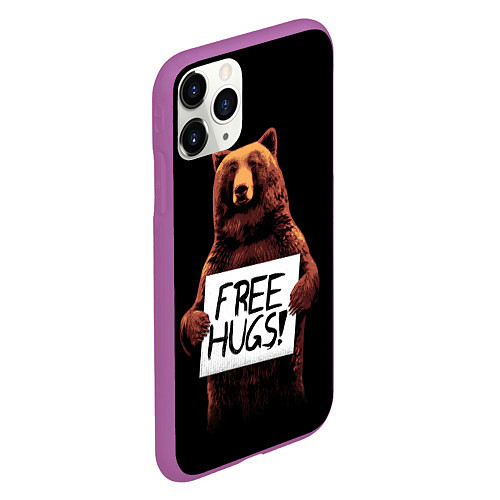 Чехол iPhone 11 Pro матовый Медвежьи обьятия / 3D-Фиолетовый – фото 2