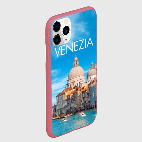 Чехол iPhone 11 Pro матовый Венеция - архитектура / 3D-Малиновый – фото 2