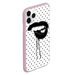 Чехол iPhone 11 Pro матовый Black Lips, цвет: 3D-розовый — фото 2