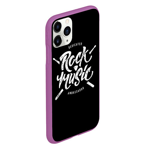 Чехол iPhone 11 Pro матовый Rock Music / 3D-Фиолетовый – фото 2