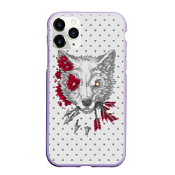 Чехол iPhone 11 Pro матовый Волчья ярость, цвет: 3D-светло-сиреневый
