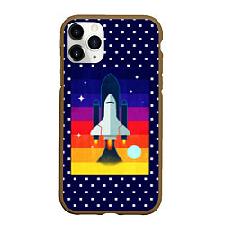 Чехол iPhone 11 Pro матовый Запуск ракеты, цвет: 3D-коричневый
