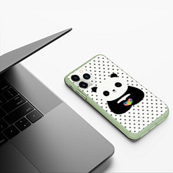 Чехол iPhone 11 Pro матовый Любовь панды, цвет: 3D-салатовый — фото 2