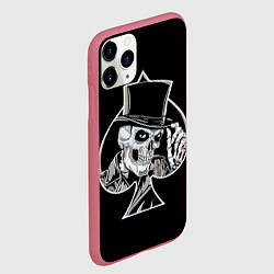Чехол iPhone 11 Pro матовый Скелетон, цвет: 3D-малиновый — фото 2