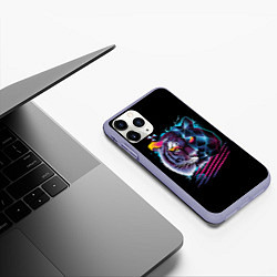 Чехол iPhone 11 Pro матовый Ретро тигр, цвет: 3D-светло-сиреневый — фото 2