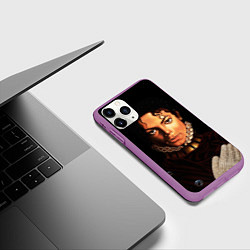 Чехол iPhone 11 Pro матовый Король Майкл Джексон, цвет: 3D-фиолетовый — фото 2
