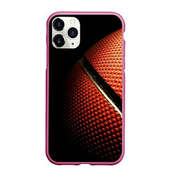 Чехол iPhone 11 Pro матовый Баскетбольный мяч, цвет: 3D-малиновый