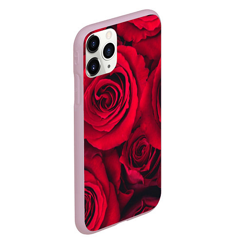 Чехол iPhone 11 Pro матовый Паттерн из роз / 3D-Розовый – фото 2