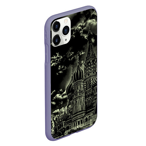 Чехол iPhone 11 Pro матовый Dark Kremlin / 3D-Серый – фото 2