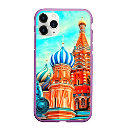 Чехол iPhone 11 Pro матовый Blue Kremlin, цвет: 3D-фиолетовый