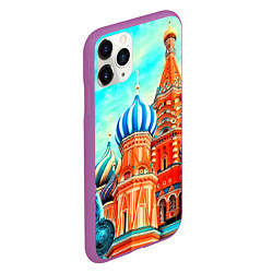 Чехол iPhone 11 Pro матовый Blue Kremlin, цвет: 3D-фиолетовый — фото 2