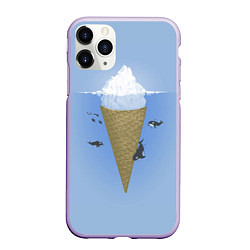 Чехол iPhone 11 Pro матовый Мороженое, цвет: 3D-светло-сиреневый