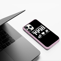 Чехол iPhone 11 Pro матовый Дата выпуска 1998, цвет: 3D-розовый — фото 2