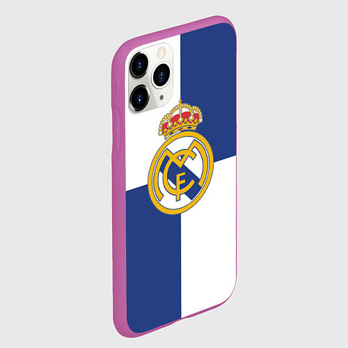 Чехол iPhone 11 Pro матовый Real Madrid: Blue style / 3D-Фиолетовый – фото 2