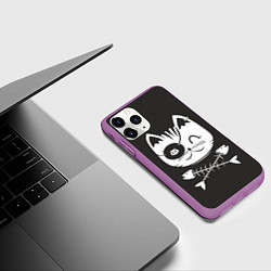 Чехол iPhone 11 Pro матовый Кот пират, цвет: 3D-фиолетовый — фото 2