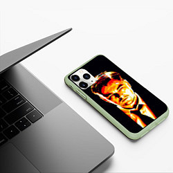 Чехол iPhone 11 Pro матовый Леонардо Ди Каприо, цвет: 3D-салатовый — фото 2
