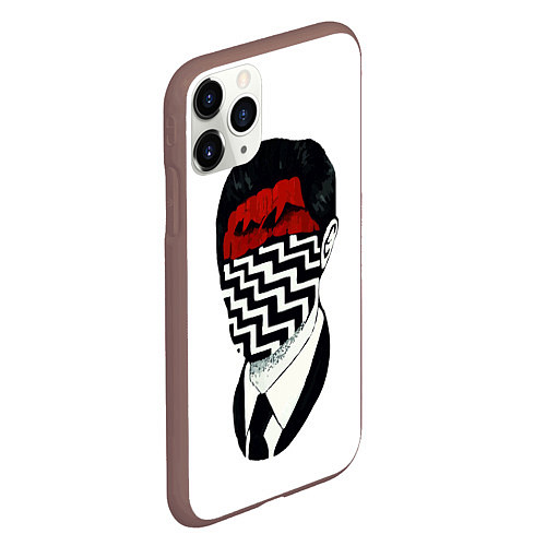 Чехол iPhone 11 Pro матовый Twin Peaks Face / 3D-Коричневый – фото 2