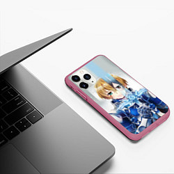 Чехол iPhone 11 Pro матовый Юдзио (ユージオ Yūjio, цвет: 3D-малиновый — фото 2
