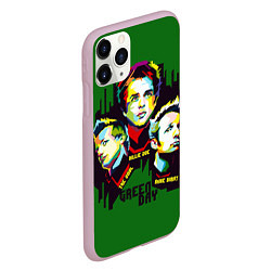 Чехол iPhone 11 Pro матовый Green Day: Trio, цвет: 3D-розовый — фото 2