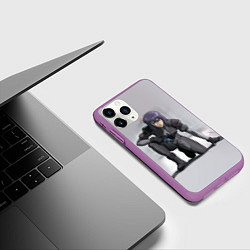 Чехол iPhone 11 Pro матовый Ghost In The Shell 5, цвет: 3D-фиолетовый — фото 2