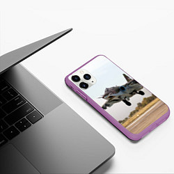 Чехол iPhone 11 Pro матовый Истребитель, цвет: 3D-фиолетовый — фото 2