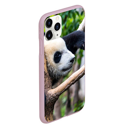 Чехол iPhone 11 Pro матовый Бамбуковый медведь / 3D-Розовый – фото 2