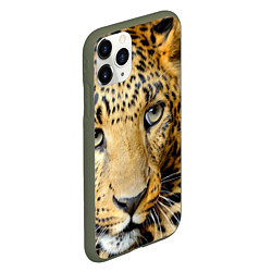 Чехол iPhone 11 Pro матовый Улыбка леопарда, цвет: 3D-темно-зеленый — фото 2